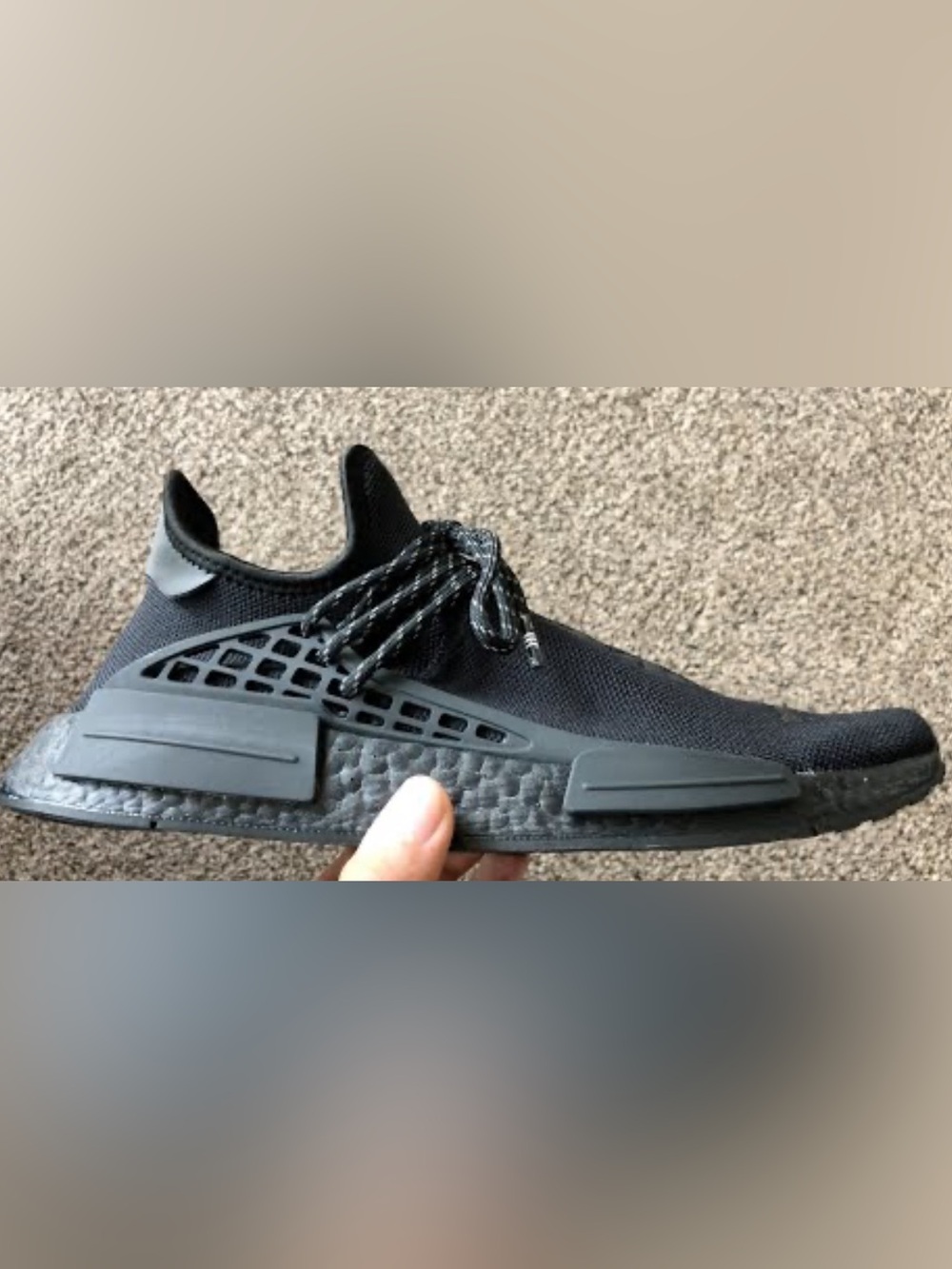 adidas Black Knit Runner with Cage Detail